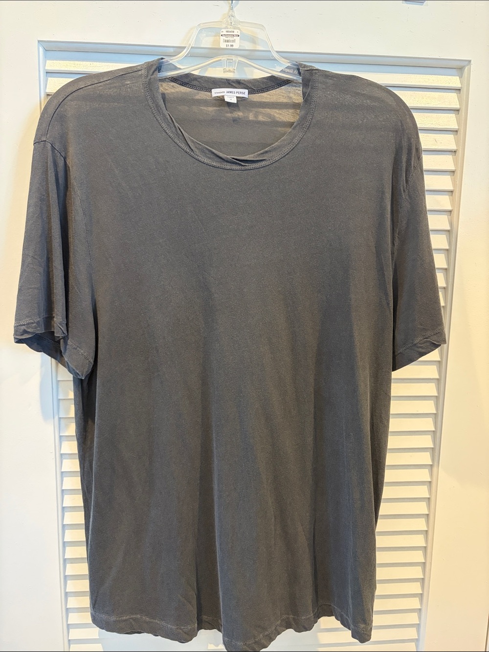 James Perse unisex Gray Washed Crewneck Short Sleeve Tee